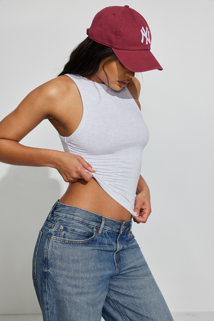 High Neck Cotton Tank Top - Garage - Greys - Women Clothing | Garage Clothing