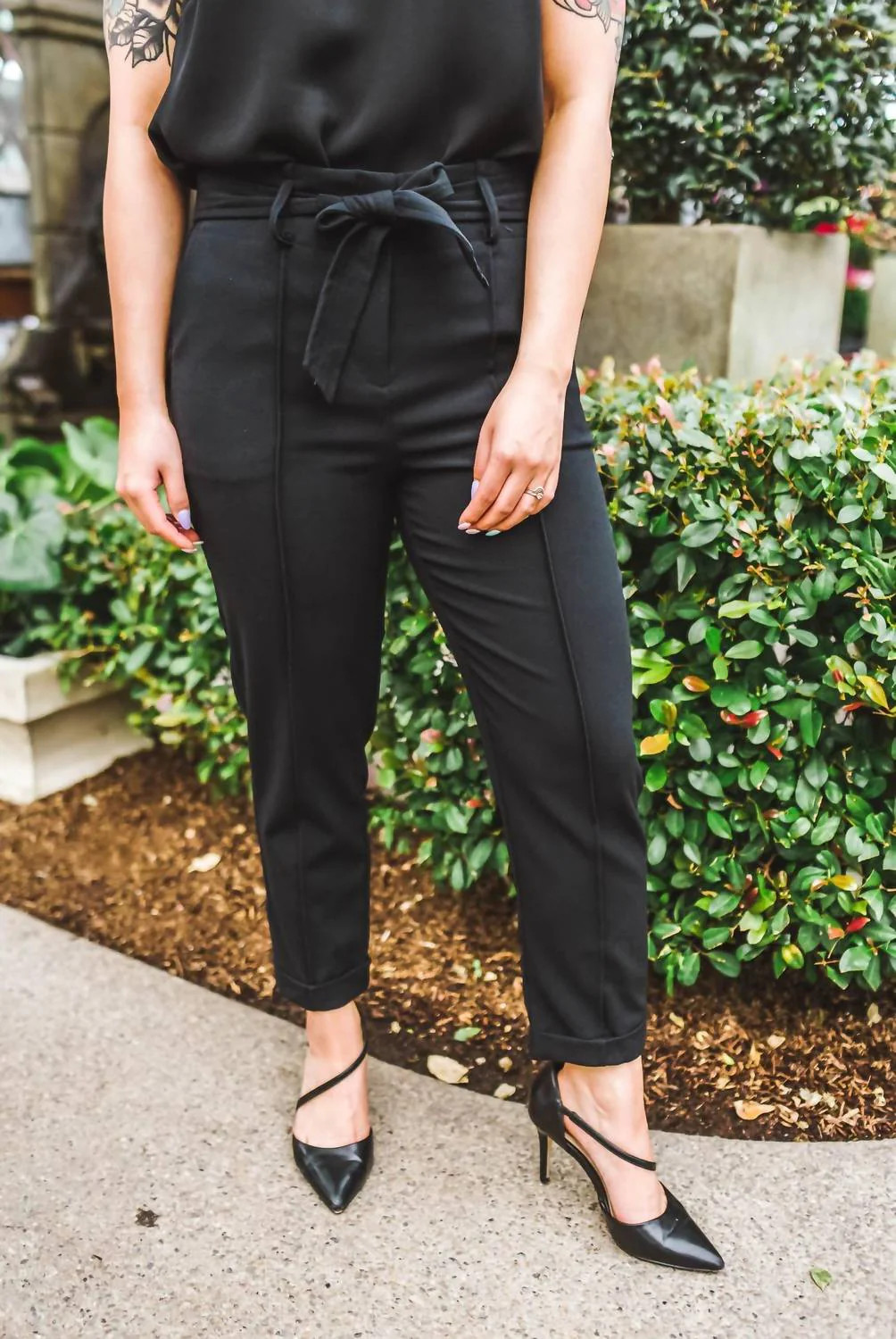 Tegan Paperbag Trousers In Black | Shop Simon