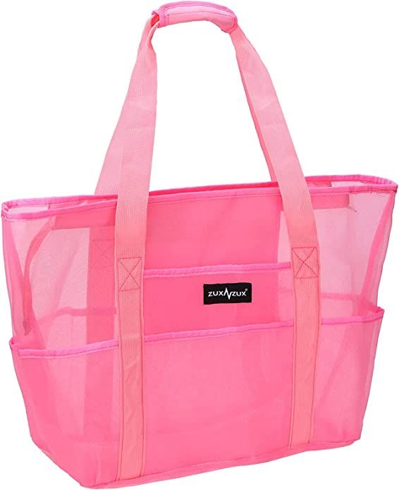 ZUXNZUX Beach Bag, Mesh Beach Bag, Toy Totes, Oversized Lightweight Foldable Beach Bags with 8 Po... | Amazon (US)