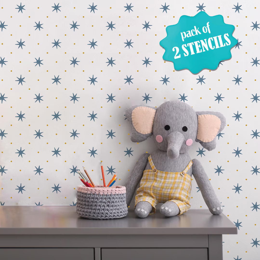 Celestial Wall Stencil, 2-pack of 14.5" X 27", Wall Stencil Nursery, Geometric Stencil for Painti... | Etsy (US)