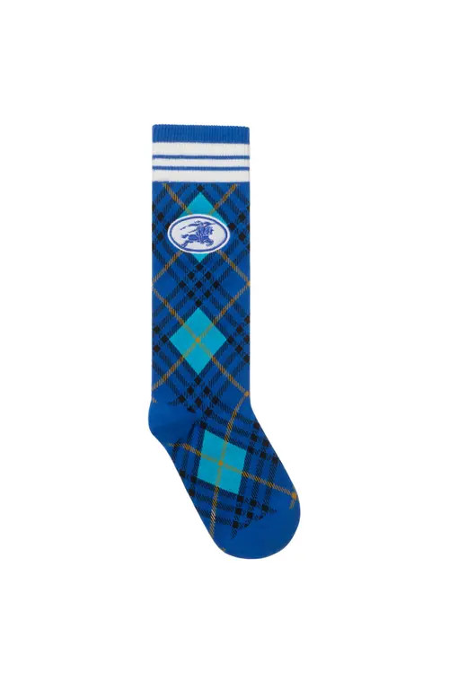 burberry Argyle Check Stretch Cotton Blend Socks in Hyacinth at Nordstrom, Size Medium | Nordstrom