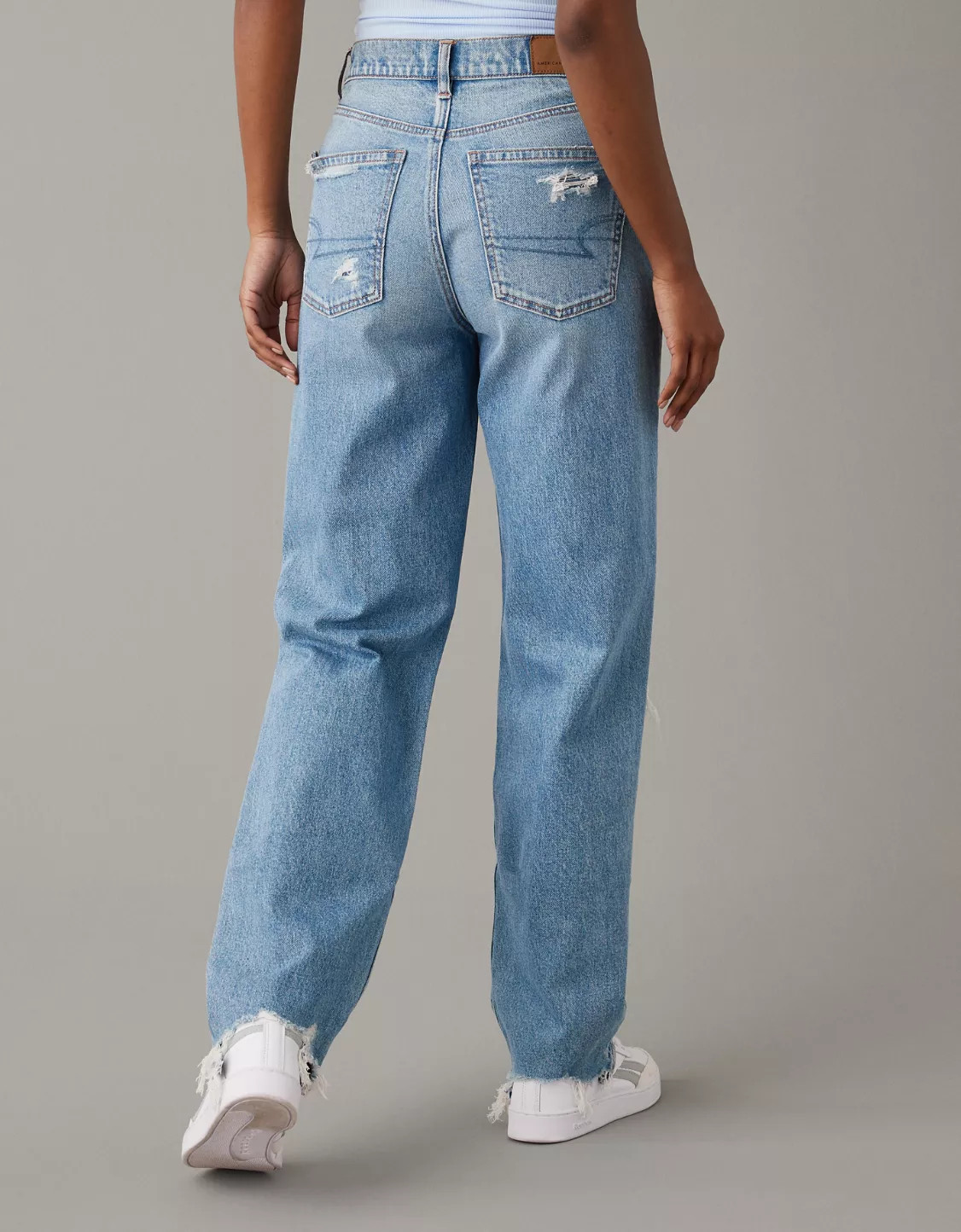 AE Strigid Ripped Highest Waist Baggy Straight Jean | American Eagle Outfitters (US & CA)
