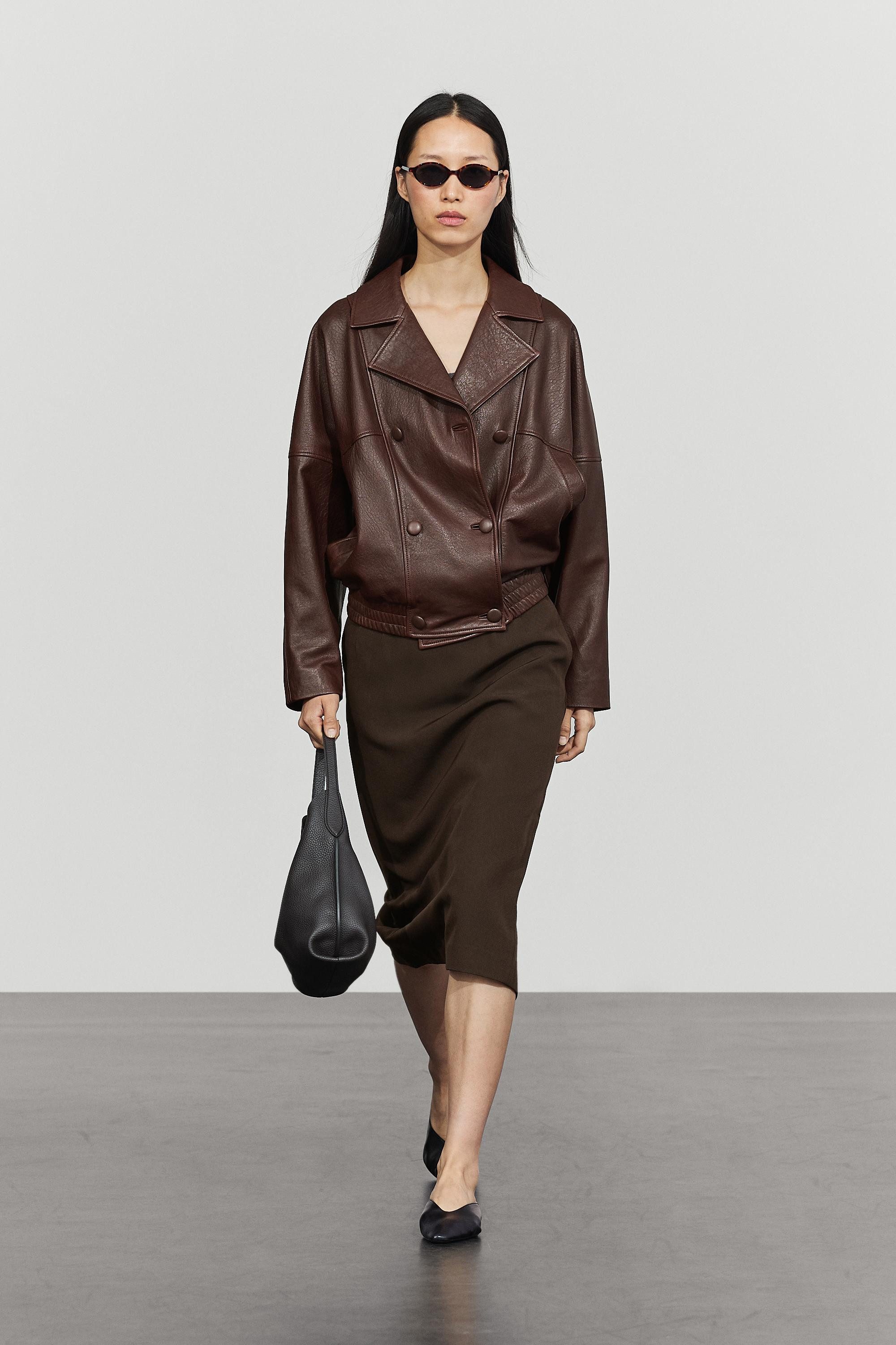 Nappa leather bomber jacket | Massimo Dutti UK