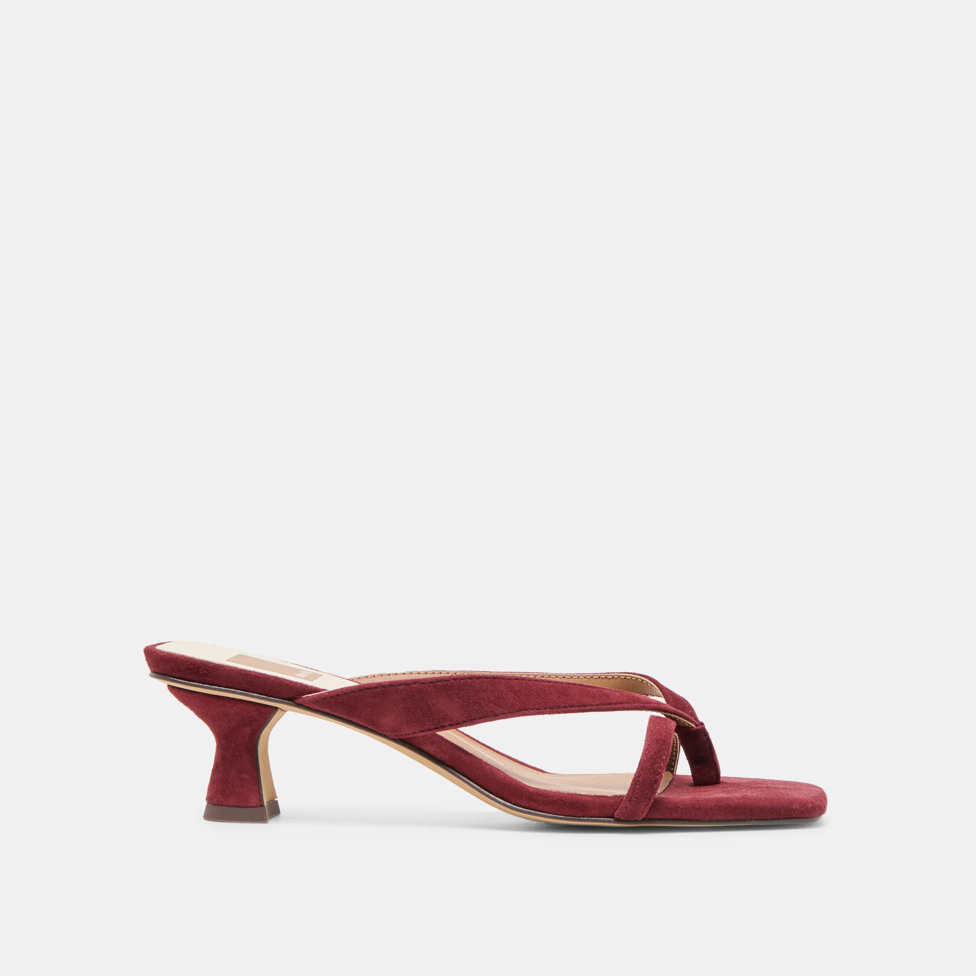 Brevel Heels Oxblood Suede | DolceVita.com