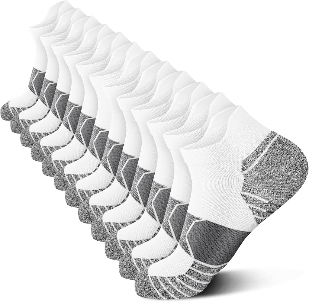 PAPLUS Compression Running Socks Women (6 Pairs), Ankle Athletic Socks Low Cut with Arch Support | Amazon (US)