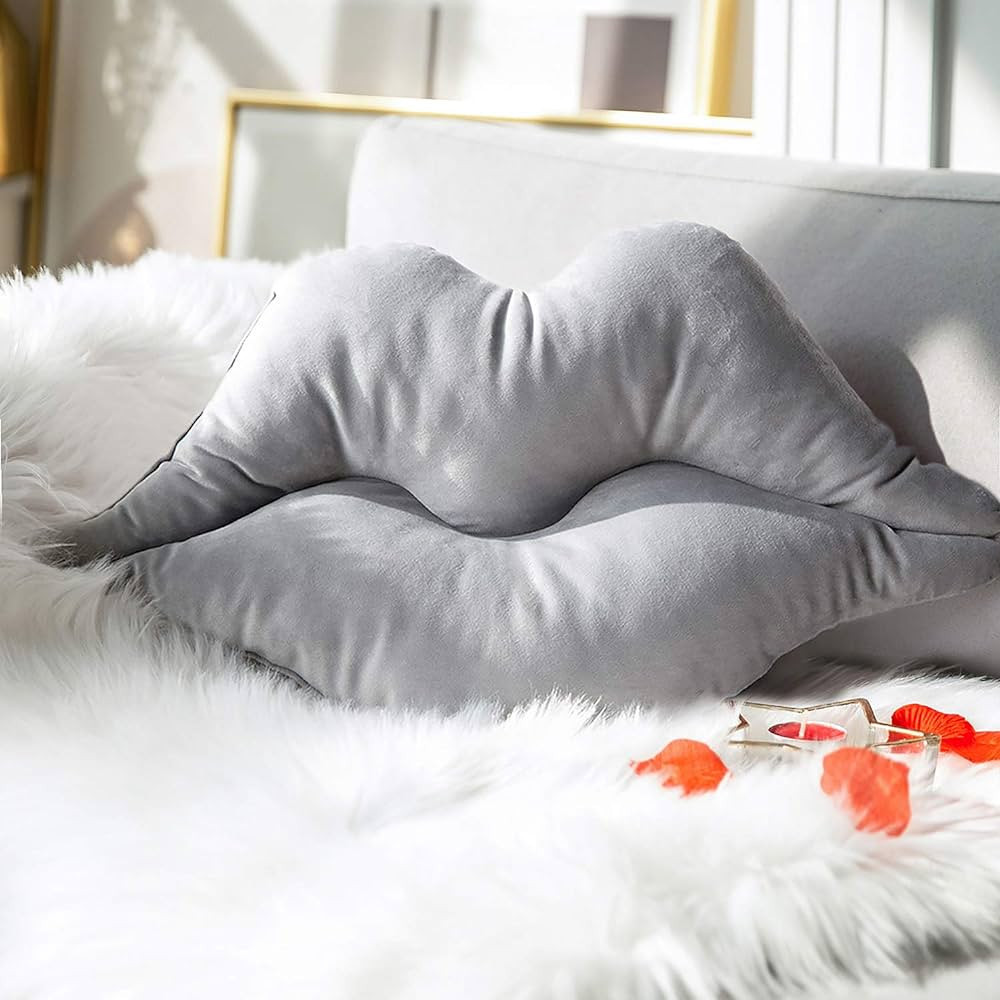 Ashler Valentine's Day 3D Lips Throw Pillows Smooth Soft Velvet Insert Included Cushion for Couch... | Amazon (US)