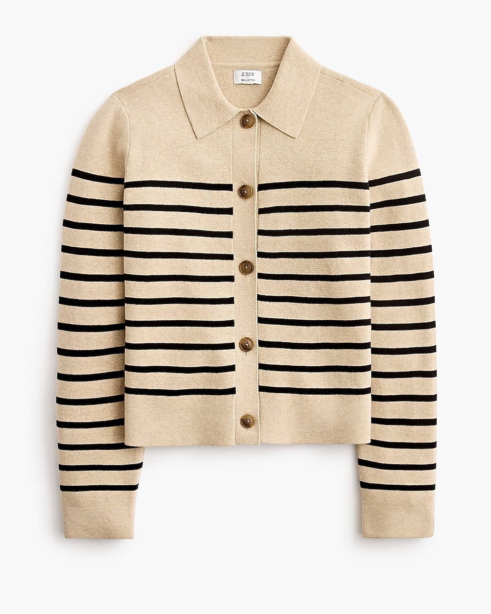 Striped collared sweater-jacket | J.Crew Factory