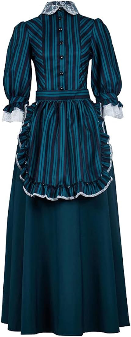 The Haunted Mansion Maid Costume Cosplay Cast Members Costume Dress Outfit with Apron for Women | Amazon (US)
