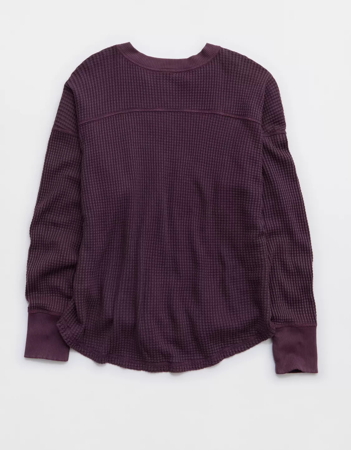 OFFLINE By Aerie Wow! Waffle Notch Neck Long Sleeve T-Shirt | Aerie