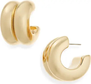 Cara Chunky Ribbed Huggie Hoop Earrings | Nordstromrack | Nordstrom Rack