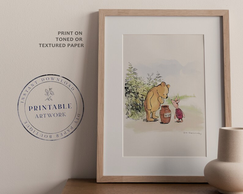 POOH - Printable Winnie-The-Pooh Classic, Baby Shower, Pooh Birthday Party, Centerpiece Nursery D... | Etsy (US)