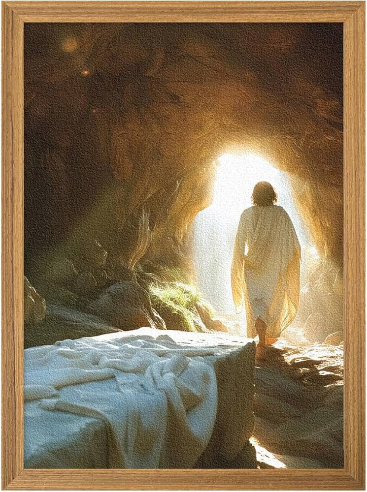Framed Jesus 3D Textured Wall Art, Jesus Leaves the Tomb Christian Wall Decor Paintings, Religion... | Amazon (US)