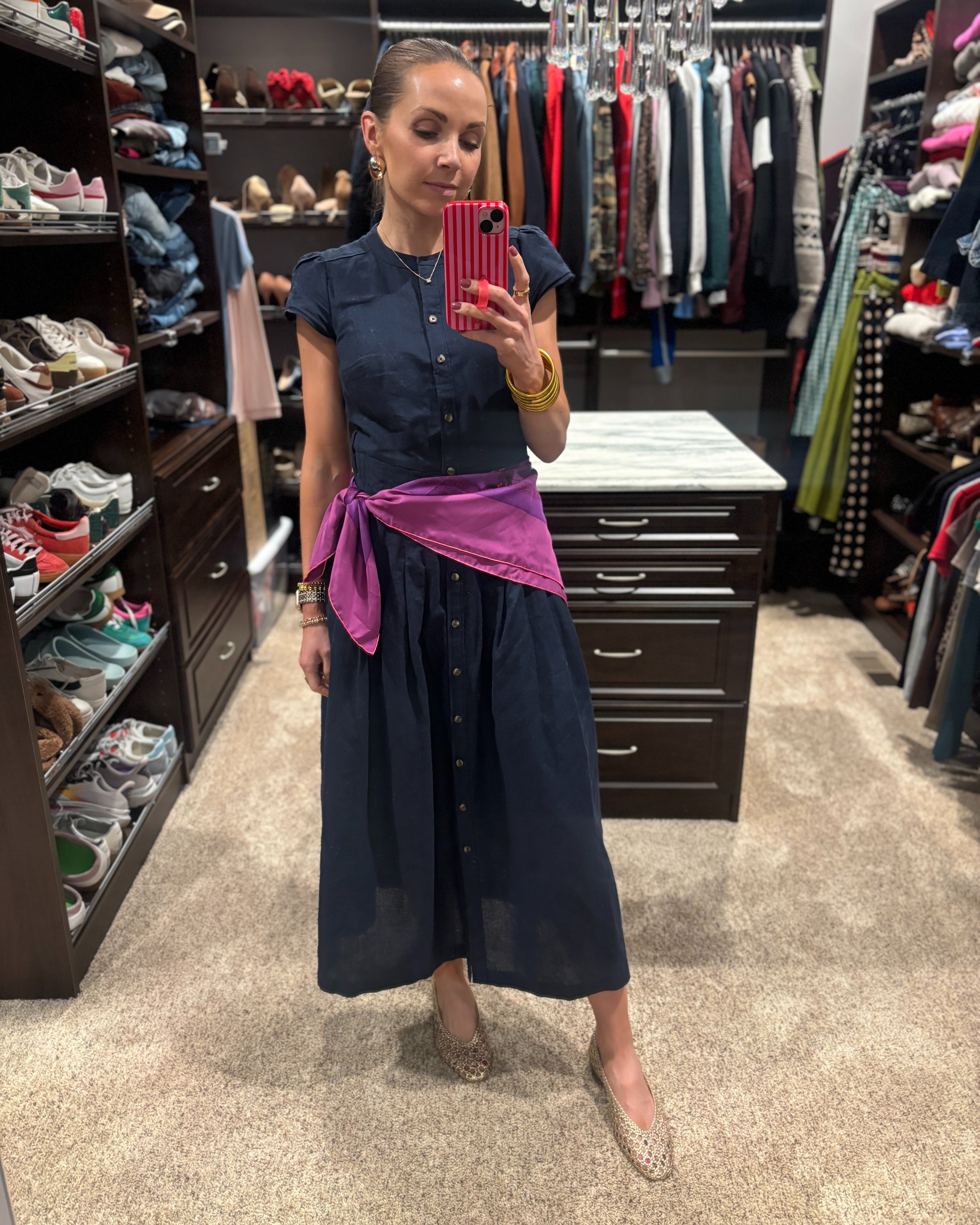 Saturday outfit for a busy day of birthday celebrations for my oldest, a piano recital, and a night at the Fabulous Fox Theater in St Louis. 

This classic linen shirt dress is perfection, and I added a little twist with the Hermes scarf around the waist. It adds a pop of color and an interesting detail! 

 #LTKootd