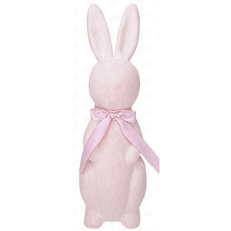 Easter Decorations - Pink Flocked Easter Bunny Decor - Spring Tables Decoration Centerpieces Indo... | Walmart (US)