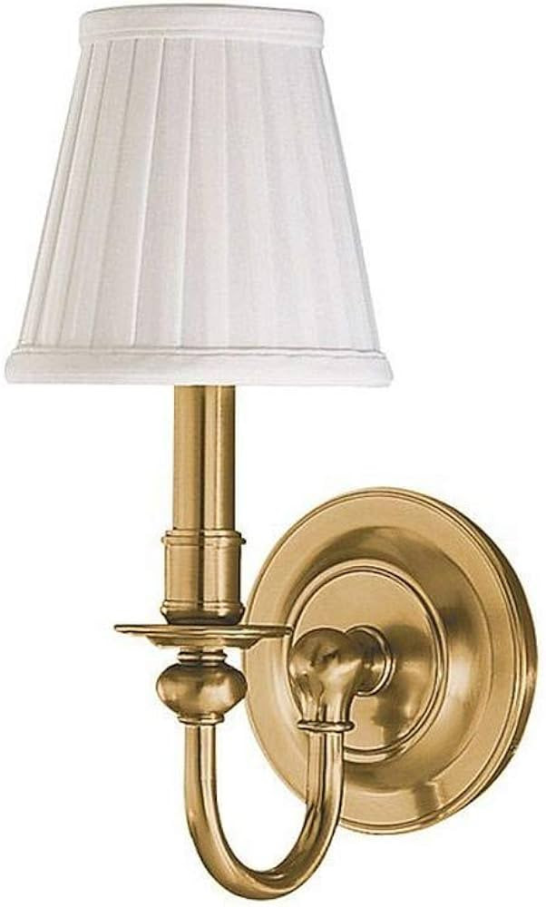 Hudson Valley Lighting Beekman - One Light Wall Sconce - Aged Brass Finish - Off White Faux Silk ... | Amazon (US)