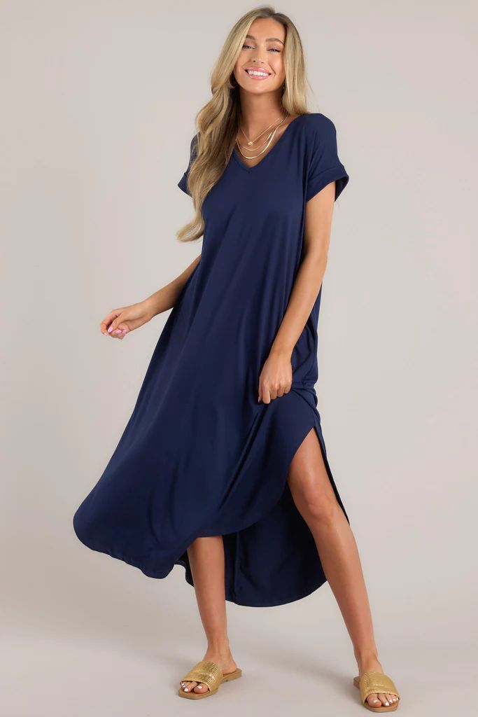 Always The Same Thing Navy Maxi Dress | Red Dress