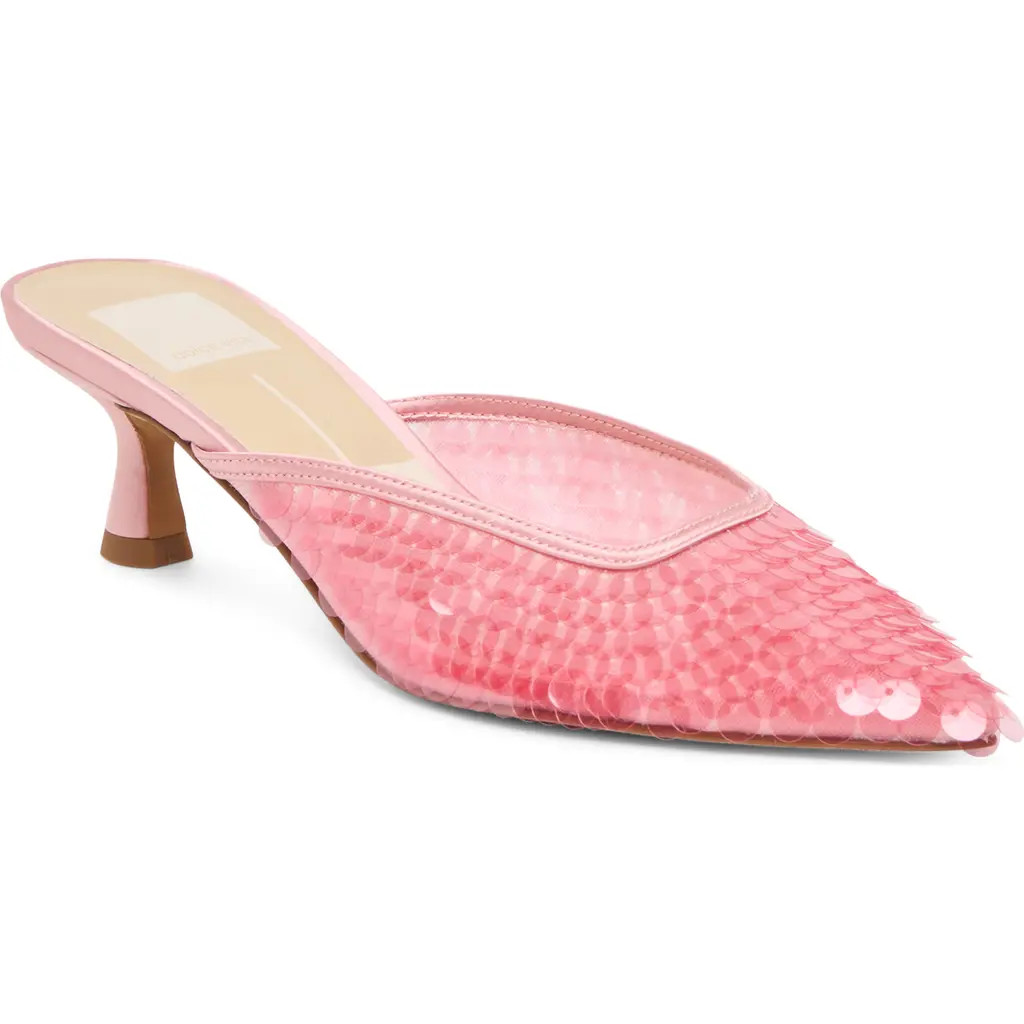 Dolce Vita Cleo Shimmer Kitten Heel Mule in Light Pink Sequin at Nordstrom, Size 7 | Nordstrom