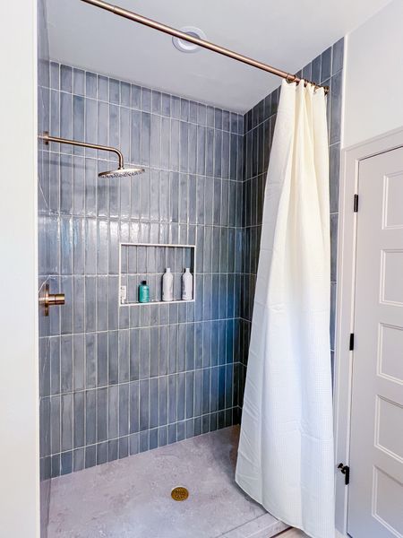 Shower tile links for both the cottage showers as well as the “pretty” shower pans we used, tension rods and extra long shower curtains! 

#LTKStyleTip #LTKHome