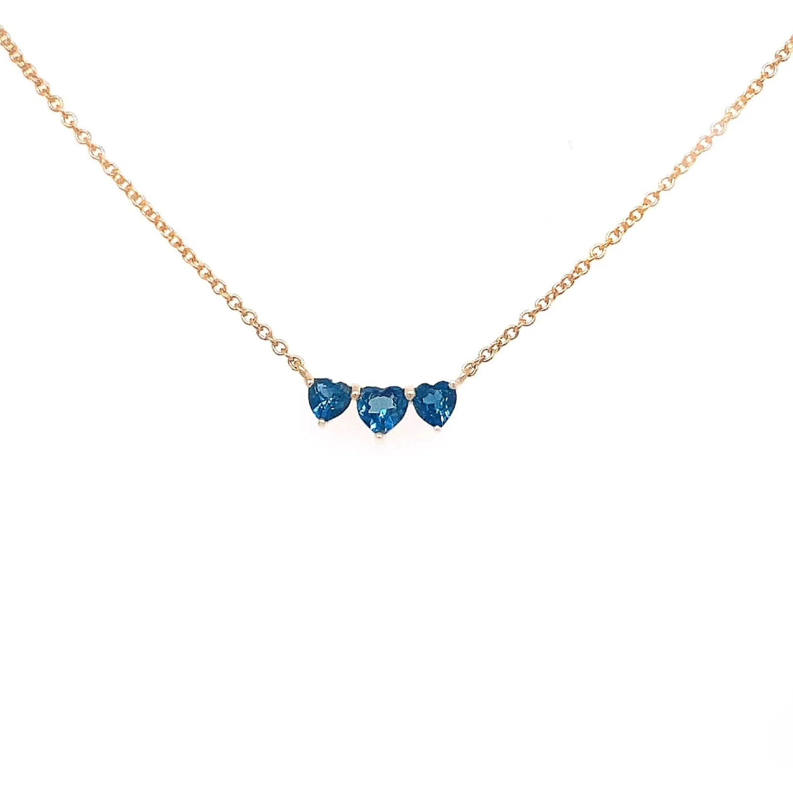 Gemstone Triple Heart Necklace | LINDSEY LEIGH JEWELRY