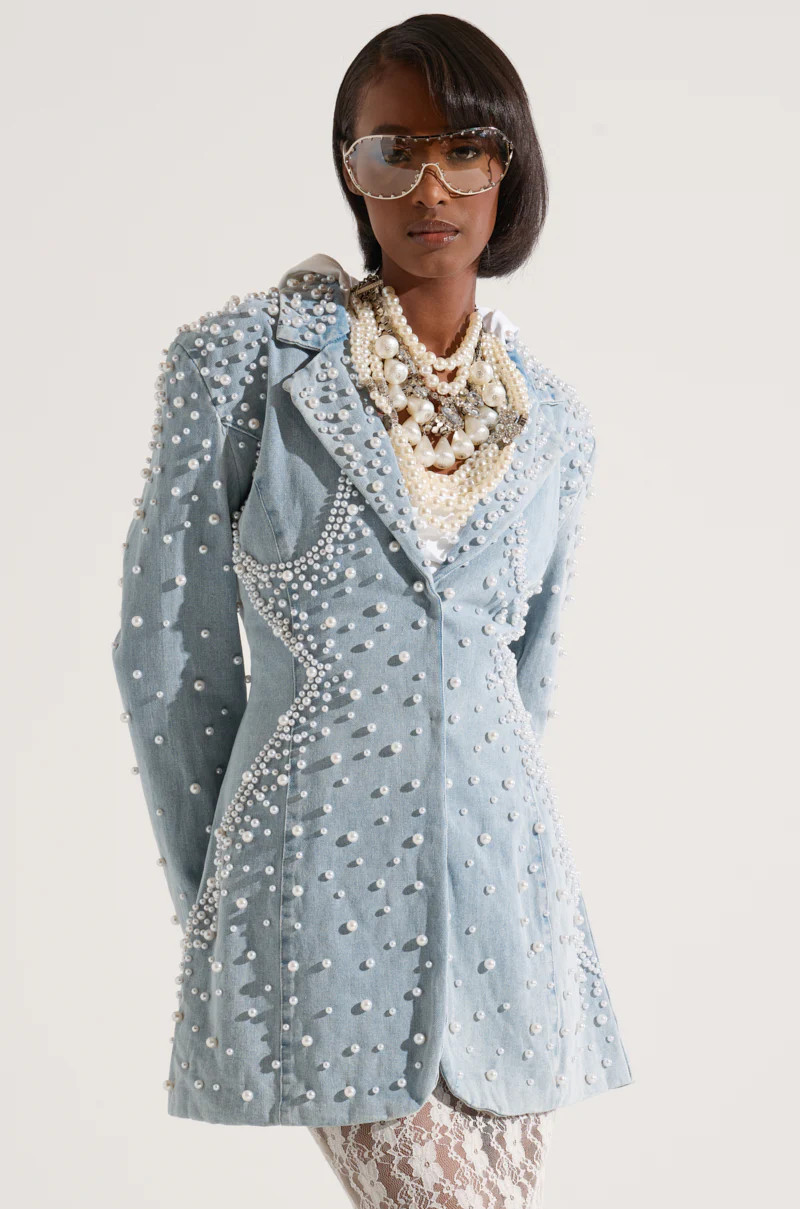 ALIX PEARL EMBELLISHED BLAZER | AKIRA