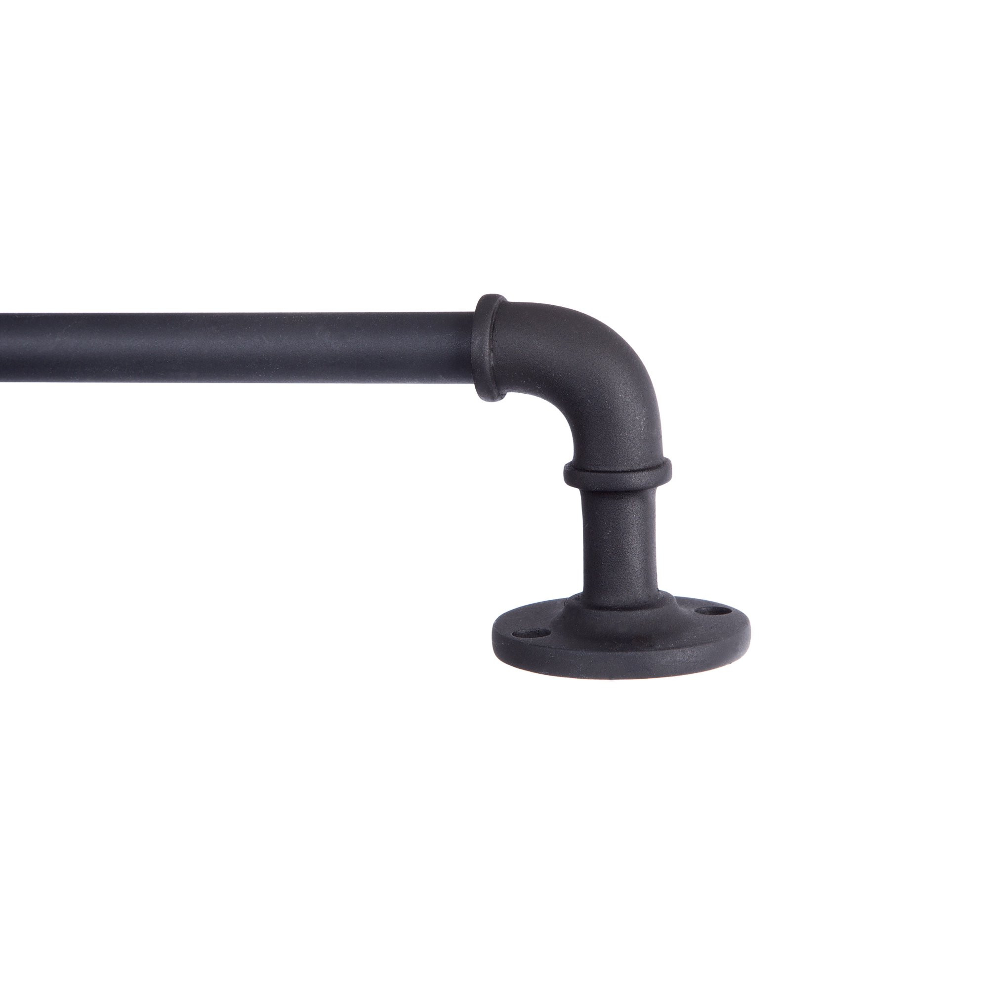 Kenney® Adler 5/8" Indoor/Outdoor Rust-Resistant Wrap Around Curtain Rod, 48-84", Black | Walmart (US)