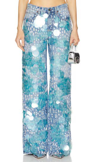 Sequin Wide Leg in Blue | Revolve Clothing (Global)
