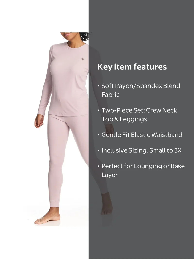 U.S. Polo Assn. Women's & Women's Plus Brushed Base Layer Long Underwear Thermal Set, Sizes S-3X | Walmart (US)