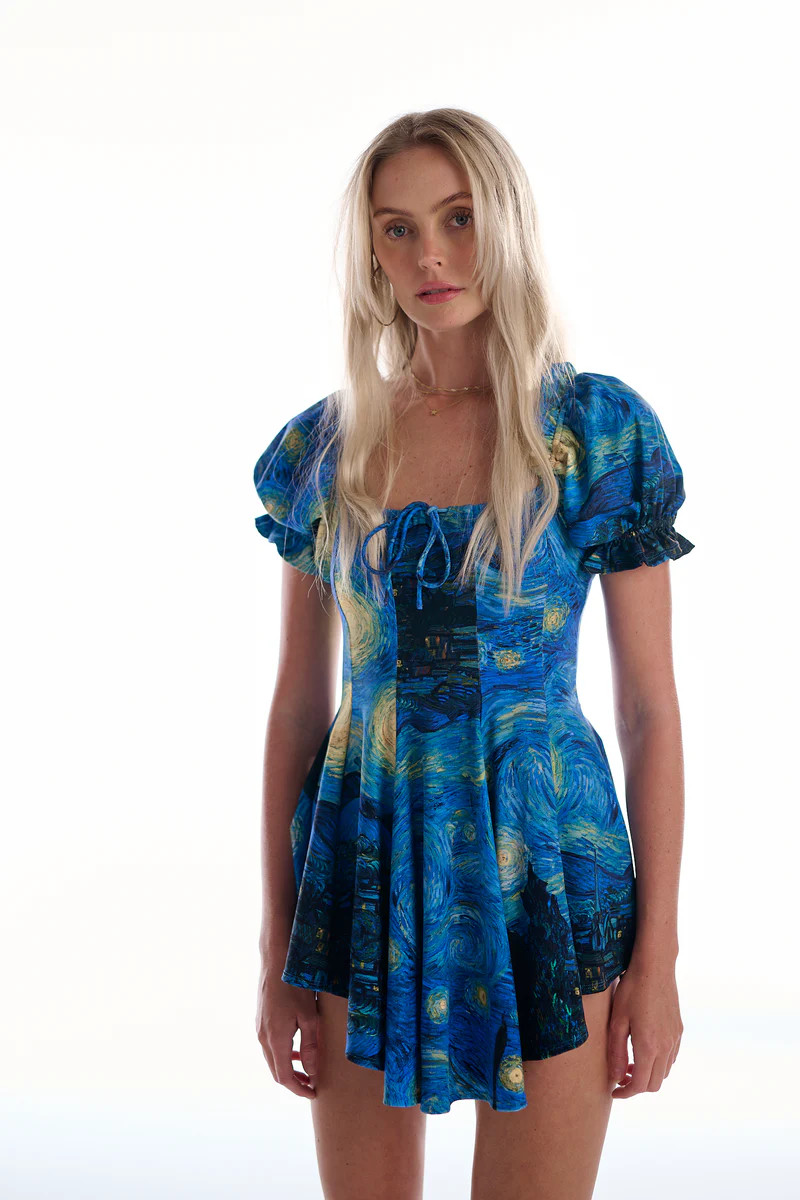 The Starry Night Garden Party Swim Dress | Selkie Collection