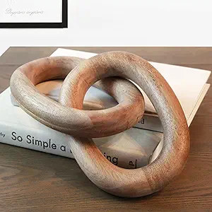 Acacia Wood Knot Decor - Modern Farmhouse Home Decor for Racks & Book Shelves - 13" Rustic 2 Chai... | Amazon (US)