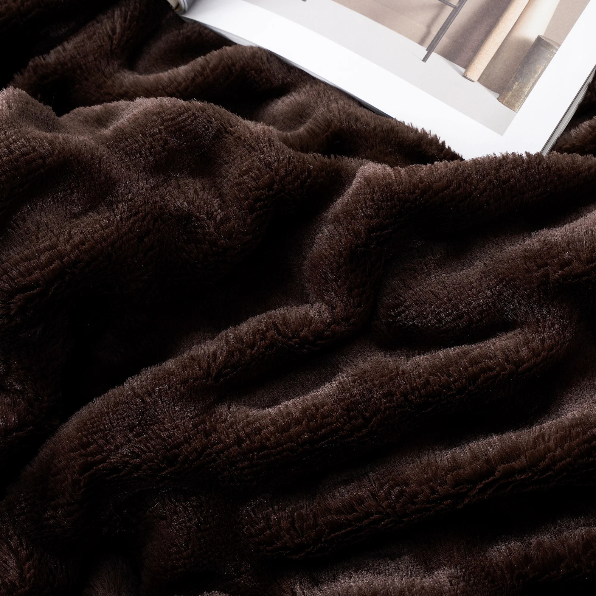 Faux Fur Throw Blanket For Bed, Large Fur Blanket Double Side Ruched Rabbit Fur Blanket For Couch, Bed, Super Soft Cozy Mink Blanket | Wayfair North America