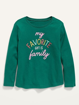 Long-Sleeve Graphic Scoop-Neck Tee for Toddler Girls | Old Navy (US)