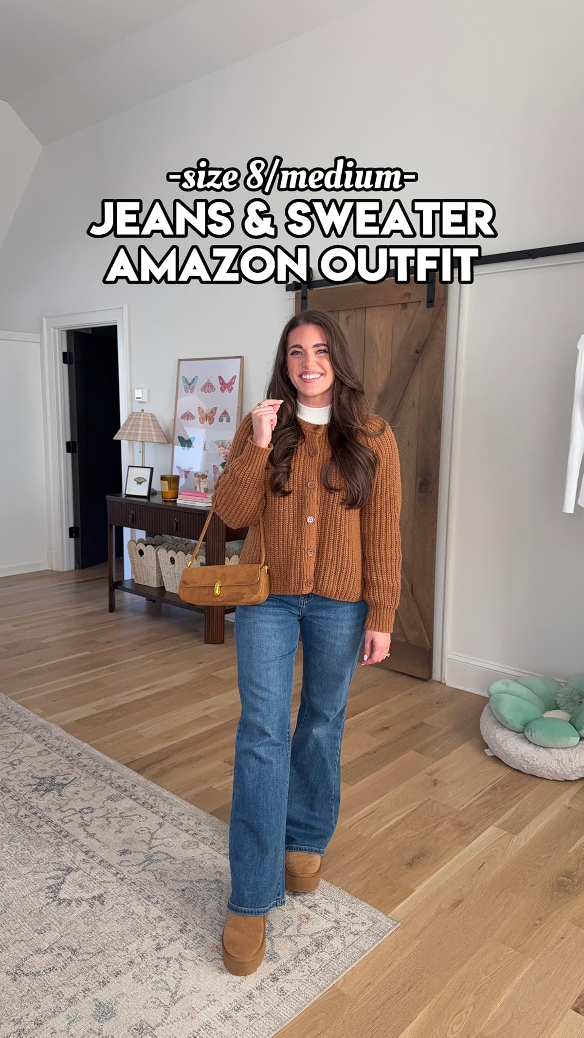 Bianstore Women's Casual Long Sleeve Crewneck Button Down Cardigan Sweater Knit Outwear | Amazon (US)