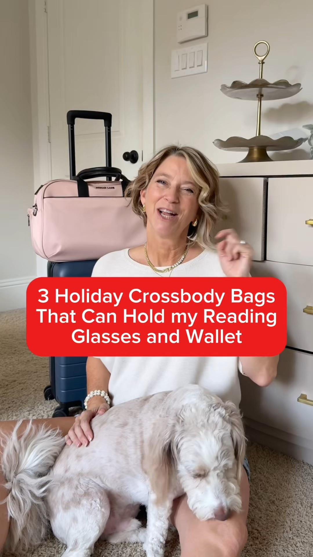 3 crossbody bags if you wear reading glasses this holiday season where you
travel 💙
Crossbody bag number 1 by Quince is large but can be a clutch purse. Very well
made construction at the opening of the handbag. Purse number 2
is a clutch type of crossbody that is luxurious with a solid handle your
hand goes through if you do not want to use the chain strap. It has a
champagne shimmer to it while being smooth! In the champagne color. Number 3 is an oyster shell crossbody bag purse and holds so much. It also has a gold chain if you want to use as a crossbody bag.
100% washable silk 3/4 length sleeve blouse, I am wearing a L. I am
size 10 and 5'8" 👨🏼‍✈️I’m a Houston pilot wife sharingtips to help you
“travel the globe without a worry in the world” on YTube and IG.
#travelstyle style tip, gold handbag, gold purse, over 40 fashion 

#LTKTravel #LTKOver40