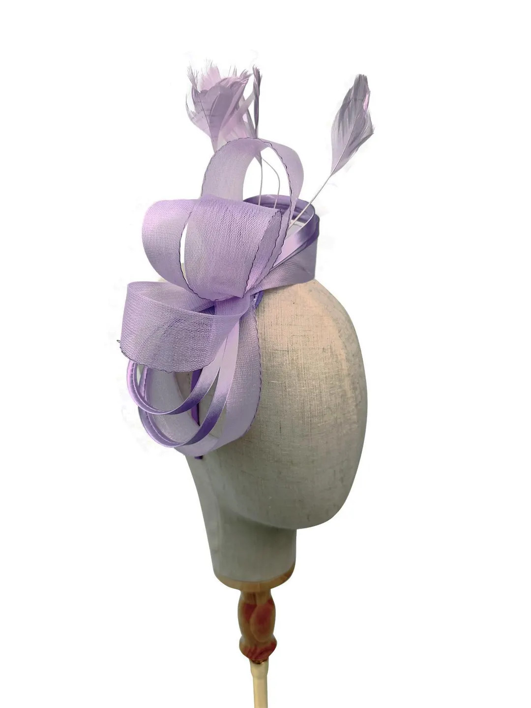 New Lilac Purple Fascinator Headband and Clip Mesh Bow Shape Fascinator With Feathers for Wedding... | Etsy (US)