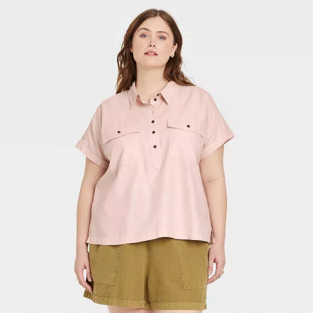 Women's Dolman Short Sleeve Utility Button-Down Shirt - Universal Thread™ | Target