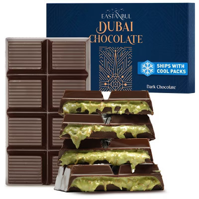Eastanbul Premium Dubai Dark Chocolate Bar Pistachio, Viral Candy, Knafeh, 7oz | Target
