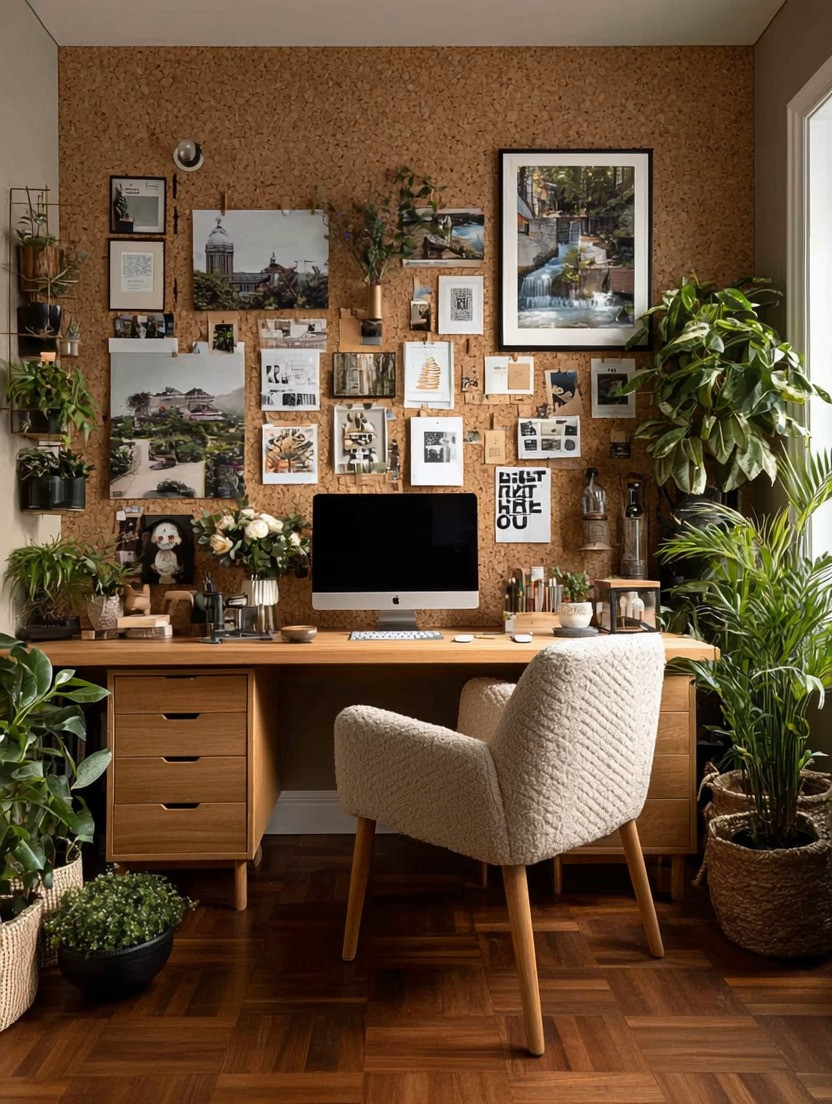Create a home office that fuels your creativity.

Start with one powerful element—a cork wall.

Whether it’s a full wall, half wall, or a simple panel, this becomes your visual workspace. Your ideas don’t stay hidden in notebooks or scattered across your phone—they live right in front of you.

Think of it as your elevated vision board.

Pin your inspirations.
Your projects.
Your ideas as they evolve.

And the best part? It doesn’t have to be traditional cork.

You can use natural cork for warmth, or go for clean panels in black, ivory, or neutral tones to match your space.

Now ground it.

Pair it with a simple wooden desk—nothing overly complicated, just functional and clean.

Then bring it to life with greenery.

Plants soften the space, add energy, and make the entire setup feel calm yet inspiring.

This isn’t just a desk setup.

It’s a space designed for thinking, creating, and building something meaningful.

Once you create this, you won’t just work here—you’ll want to spend hours here.

Explore our edit to build your own creative workspace at home.

#homeoffice #creativeworkspace #workfromhome #desksetup #interiordesign 

 #LTKHome