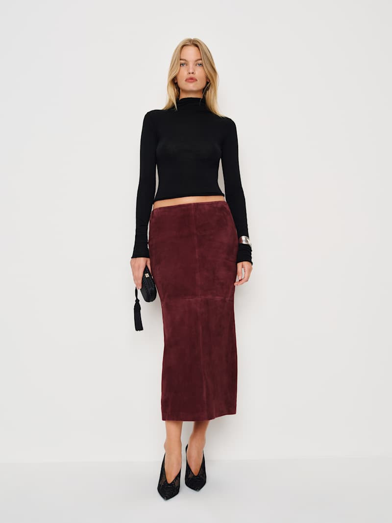 Veda Cole Low Waist Leather Maxi Skirt | Reformation (Global)
