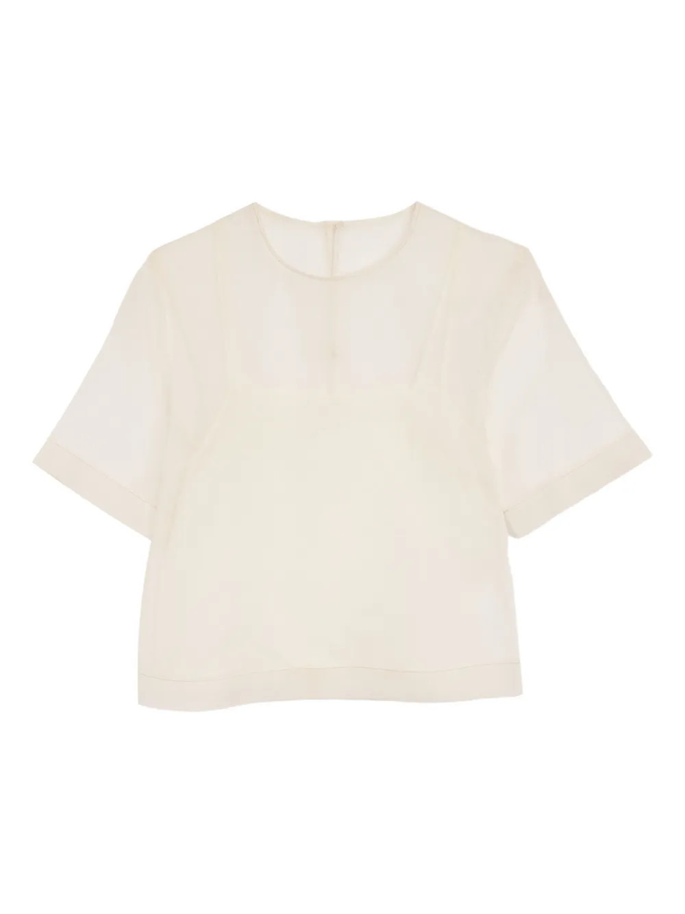 AMI Paris silk short sleeves sheer with undertop top - White | Farfetch Global