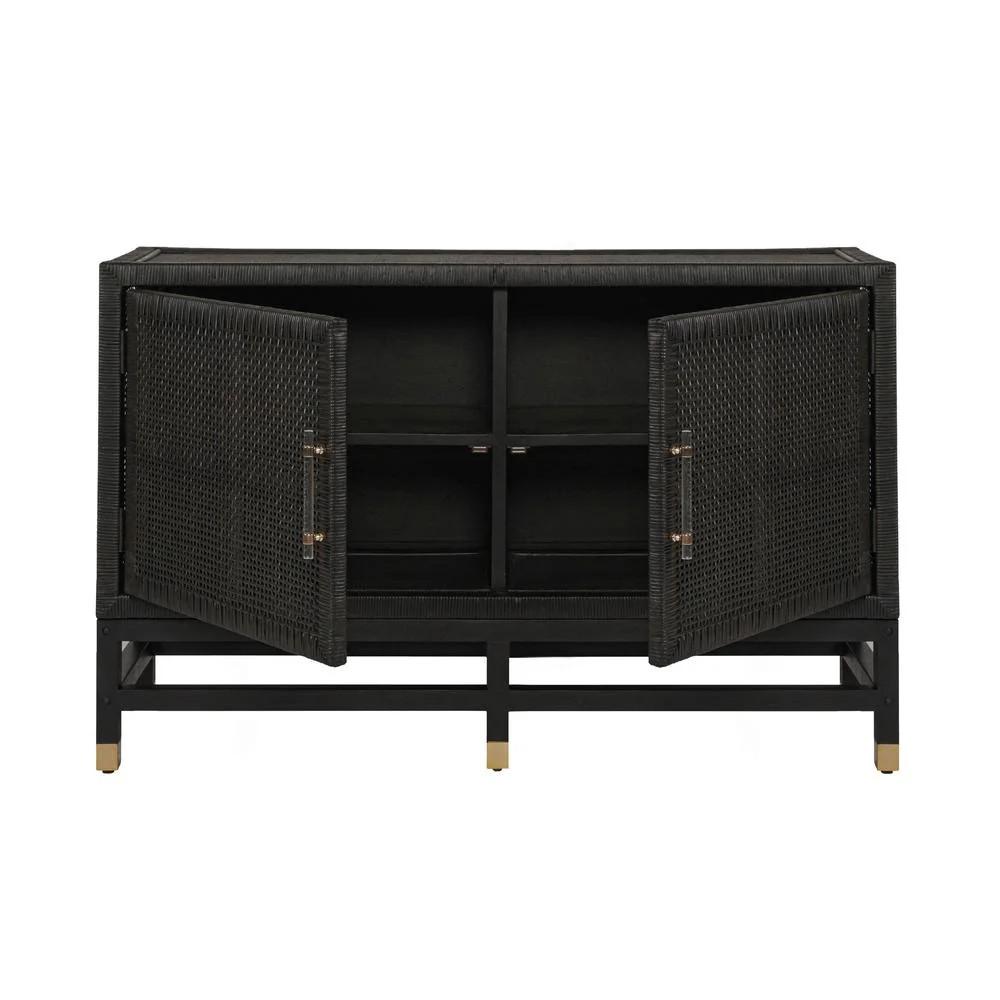 TOV Furniture Amara Charcoal Woven Rattan Buffet | Walmart (US)