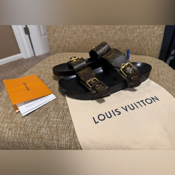 ❤️ LV LOUIS VUITTON BOM DIA MONOGRAM SANDALS SIZE 38 w/ DUSTBAG & RECEIPT ❤️ | Poshmark