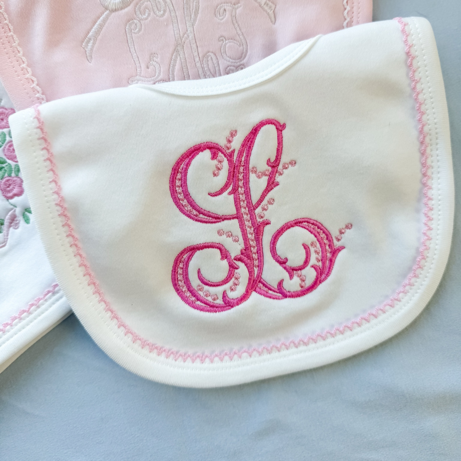 One of my favorite one letter monograms; perfect for home decor or baby girl items! 