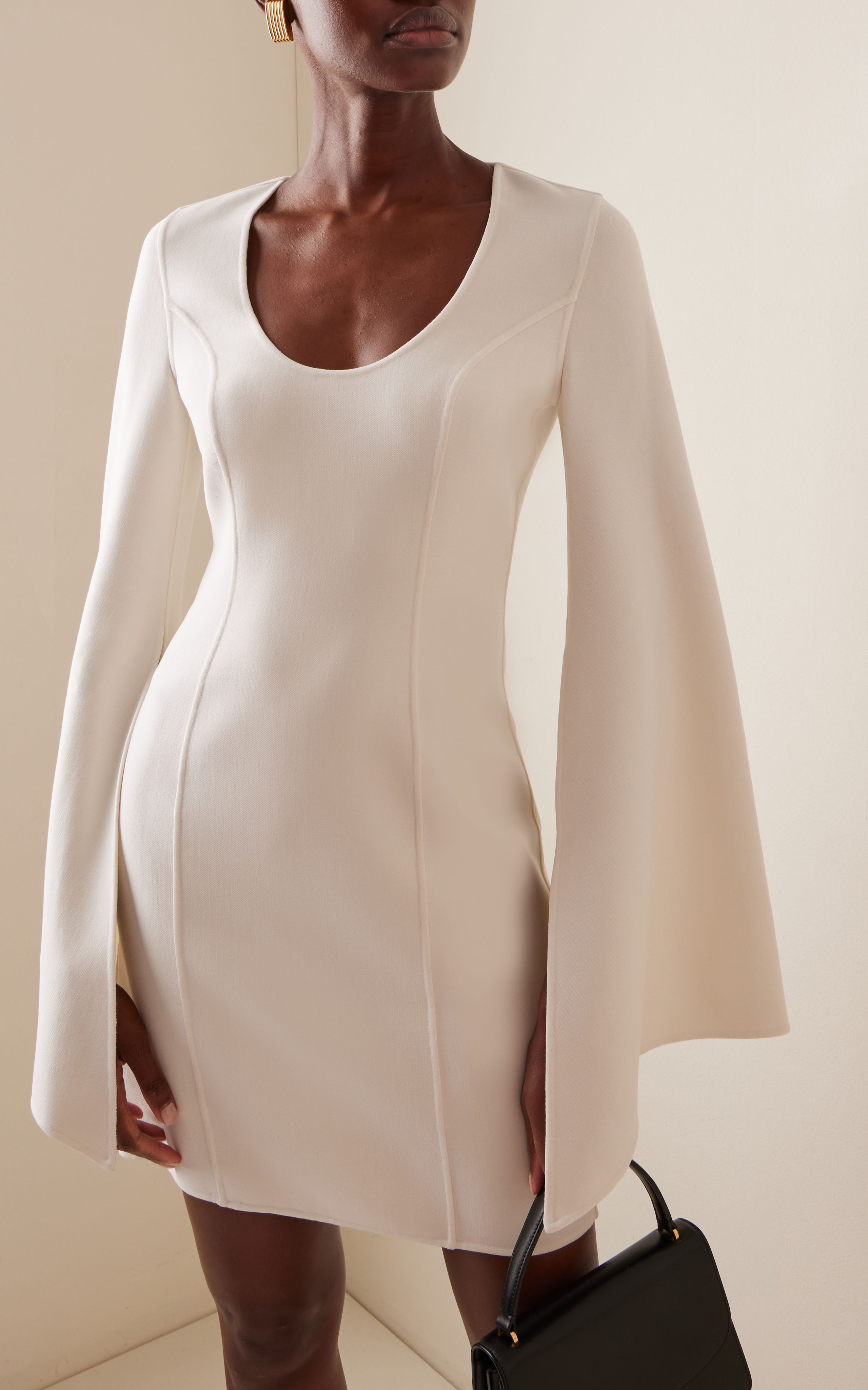Bell-Sleeve Wool Mini Dress | Moda Operandi (Global)