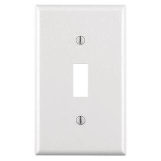 Leviton 1-Gang Toggle Wall Plate, White R52-88001-00W - The Home Depot | The Home Depot
