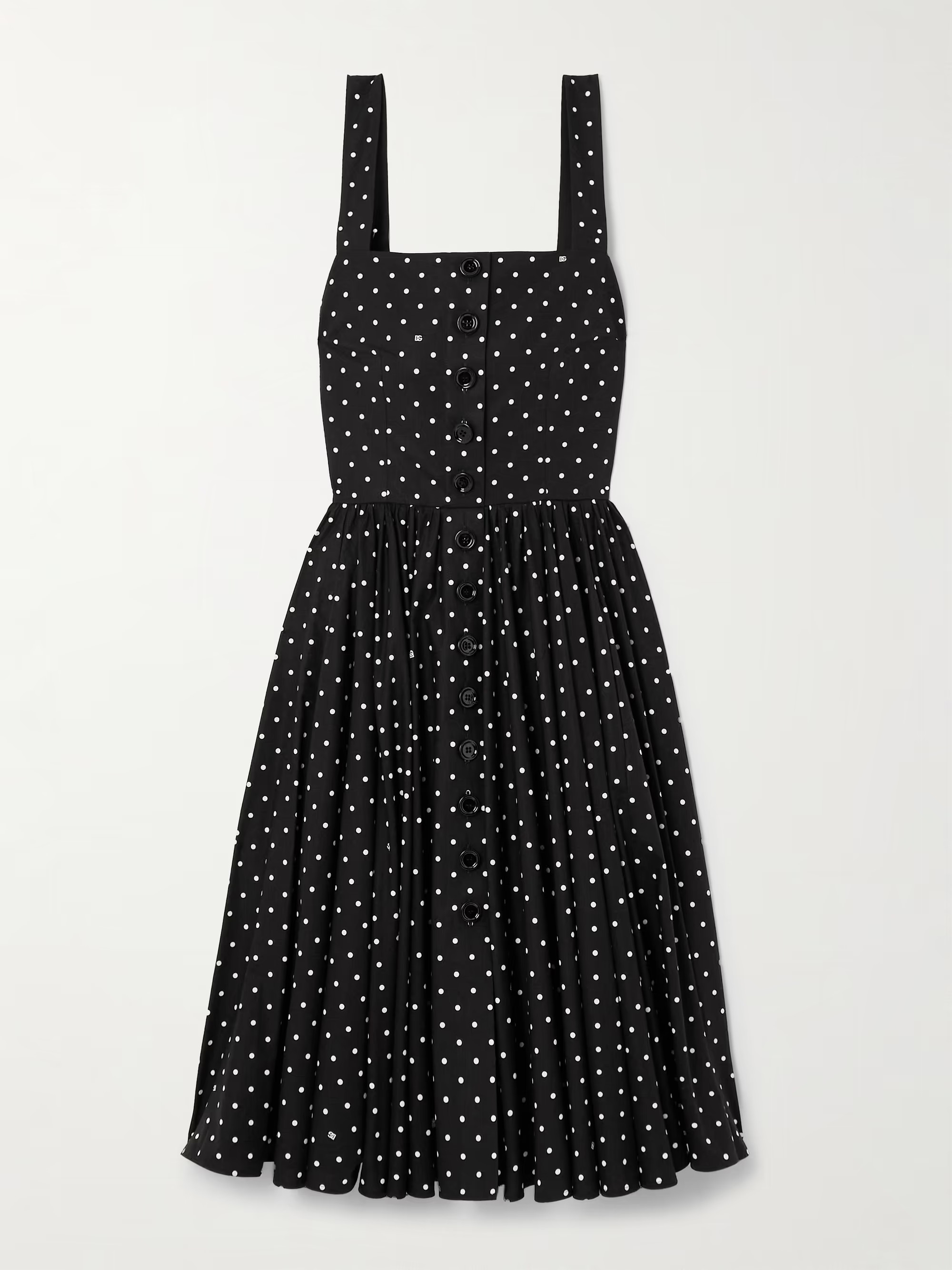 Gathered polka-dot cotton-poplin midi dress | NET-A-PORTER (UK & EU)
