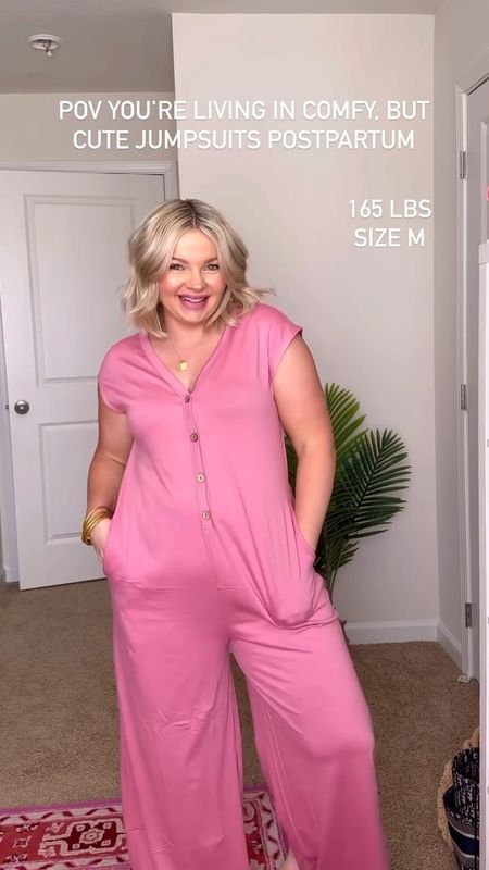 Another day another jumpsuit 😂👏🏼  I love how soft and lightweight this one is! 😍 it comes in a bunch of colors and has functional buttons for breastfeeding! 💕 #jumpsuits #postpartumstyle #comfyoutfits #casualootd #amazonfashionfinds

#LTKstyletip #LTKSeasonal #LTKfindsunder50