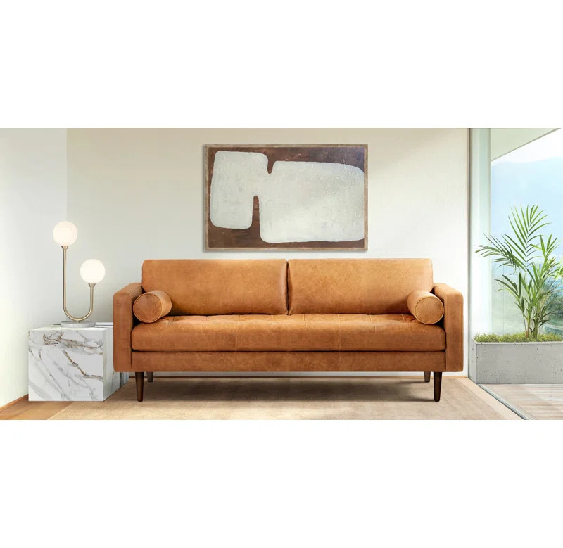 Bismarck 88.5'' Full-Grain Genuine Italian Leather Sofa | Wayfair North America