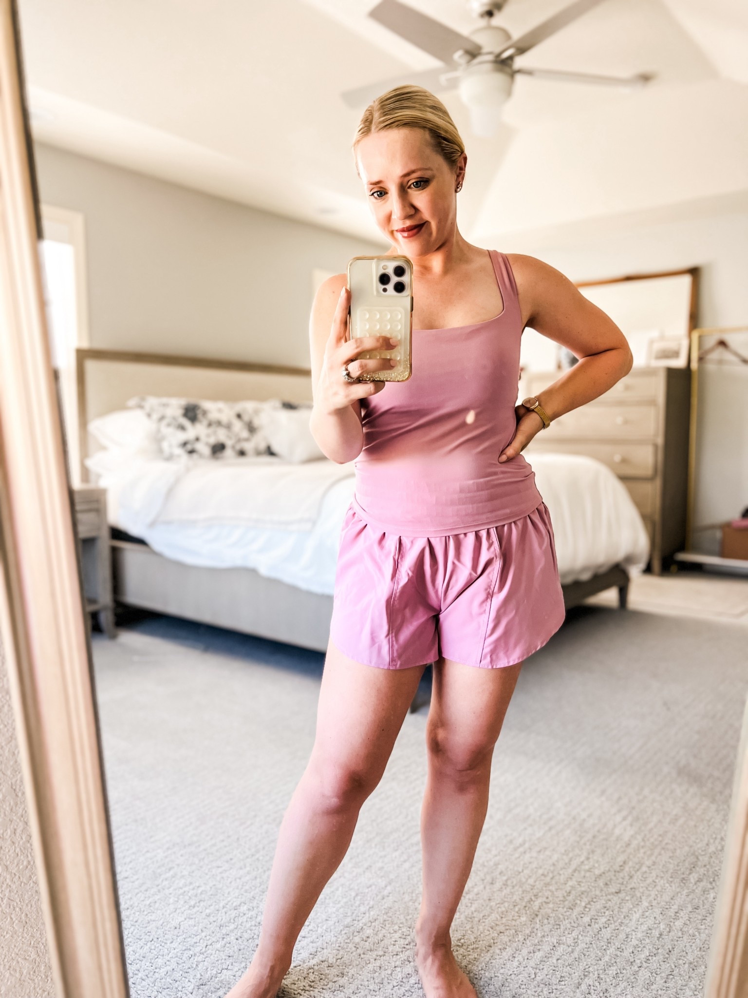 Wearing size small in this workout tank and I normally size up in running shorts in medium! Both are in color mauve. I love the built in bra in this tank and it has great stretch. The picture of the tank looks pink, but it is a mauve color.

Workout, target work out, work out outfit, running shorts, workout tank 

#LTKFindsUnder50 #LTKActive