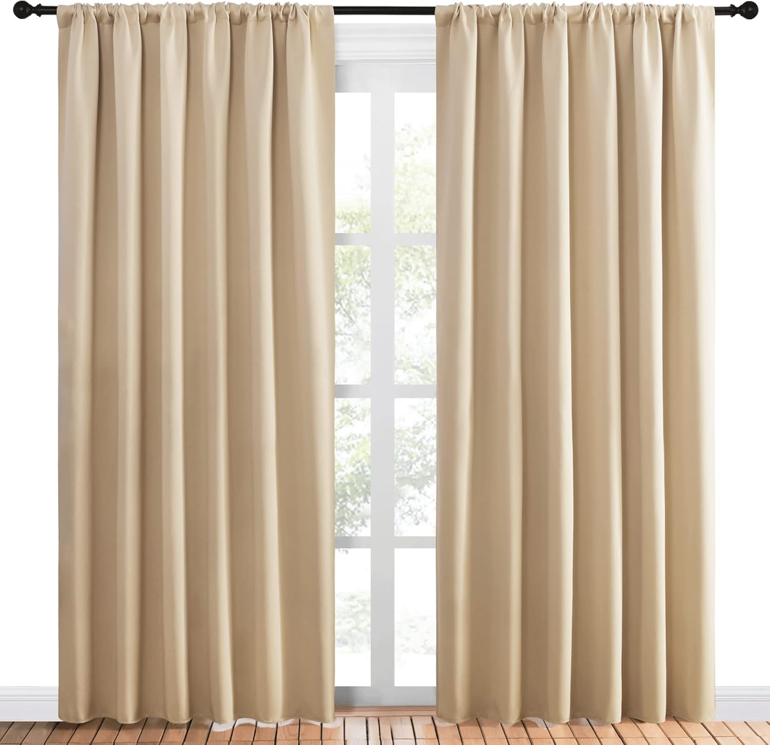 NICETOWN Room Darkening Curtains for Bedroom - Triple Weave Home Decoration Thermal Insulated Sol... | Amazon (US)