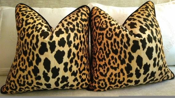 Leopard Animal Velvet Pillow Cover Braemore Jamil Knife Edge or Piping  16 x16 18x18 20x20 22x22 ... | Etsy (US)